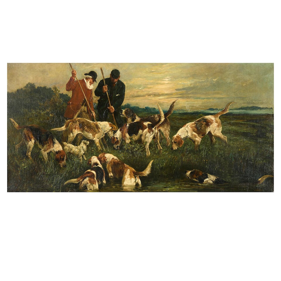 John Emms (British, 1843-1912) The Otter Hunt (1 of 3)