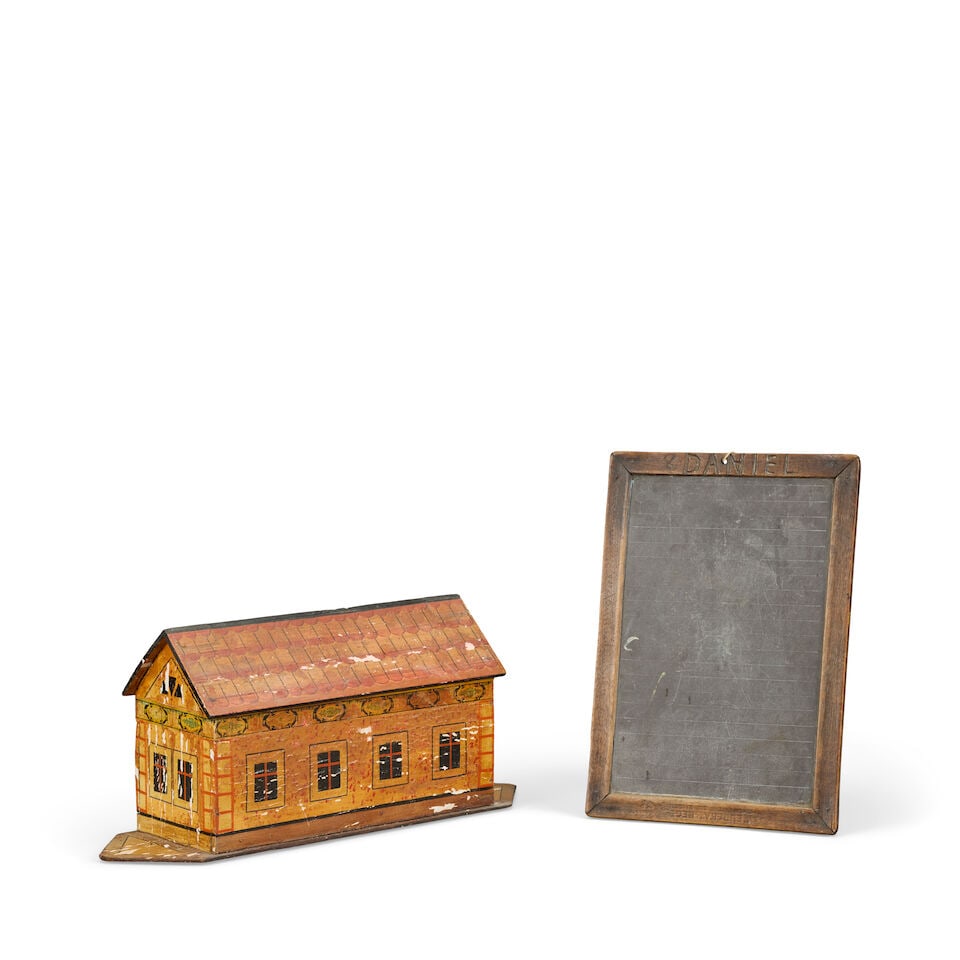 Folk Art: A late 19th / early 20th century polychrome decorated pine model of Noah's Ark, togeth... - 3