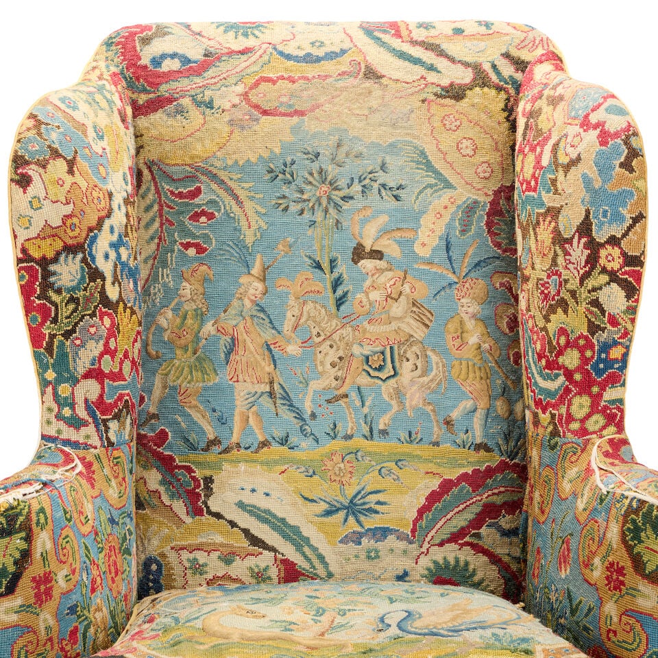 A fine George II walnut wingback armchairSecond quarter 18th century - 2
