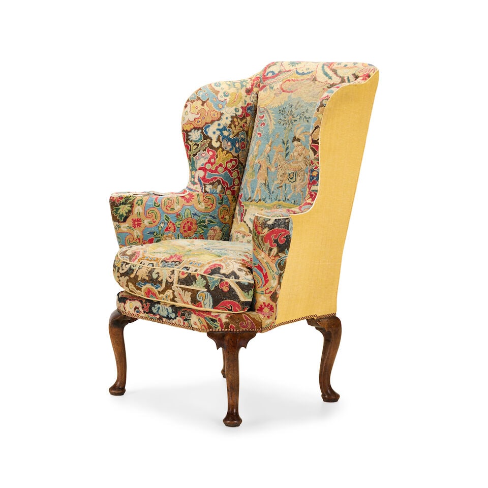 A fine George II walnut wingback armchairSecond quarter 18th century - 3