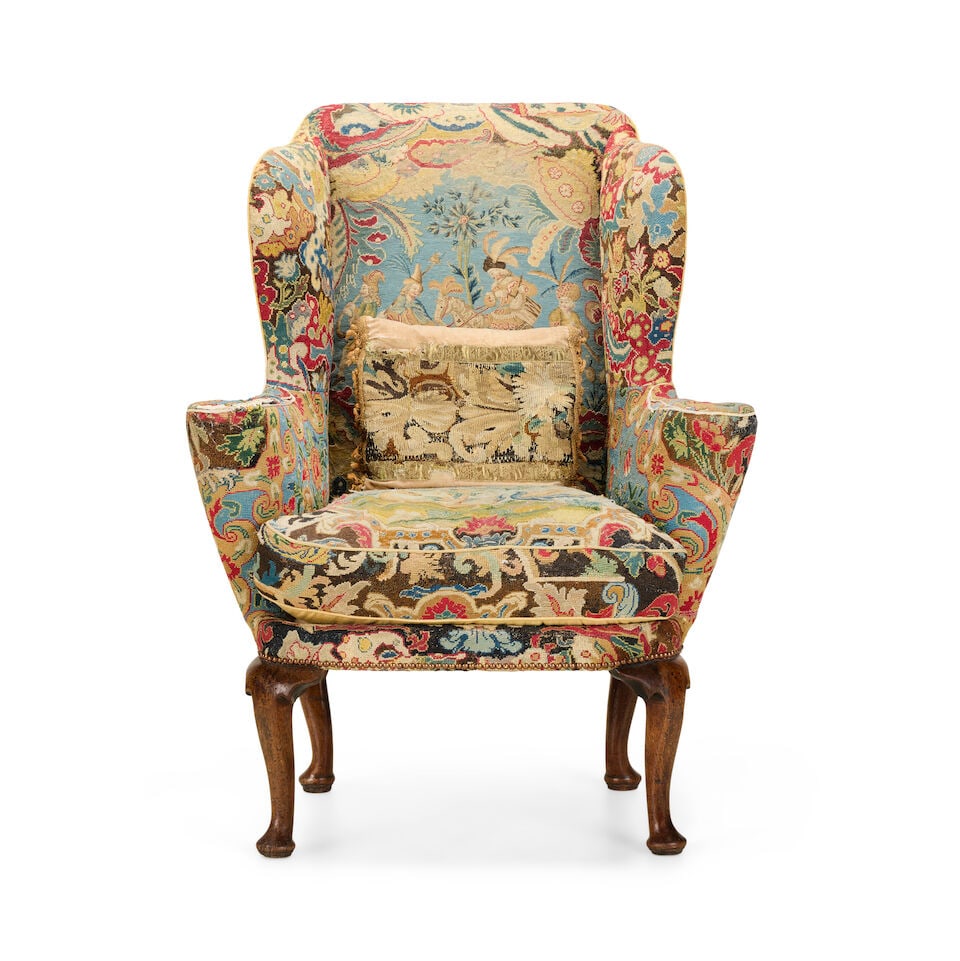A fine George II walnut wingback armchairSecond quarter 18th century - 4