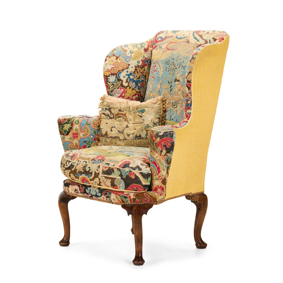 A fine George II walnut wingback armchairSecond quarter 18th century - 5