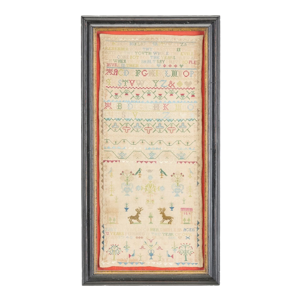 A group of five embroidered children's samplers 18th and 19th century (5) - 11