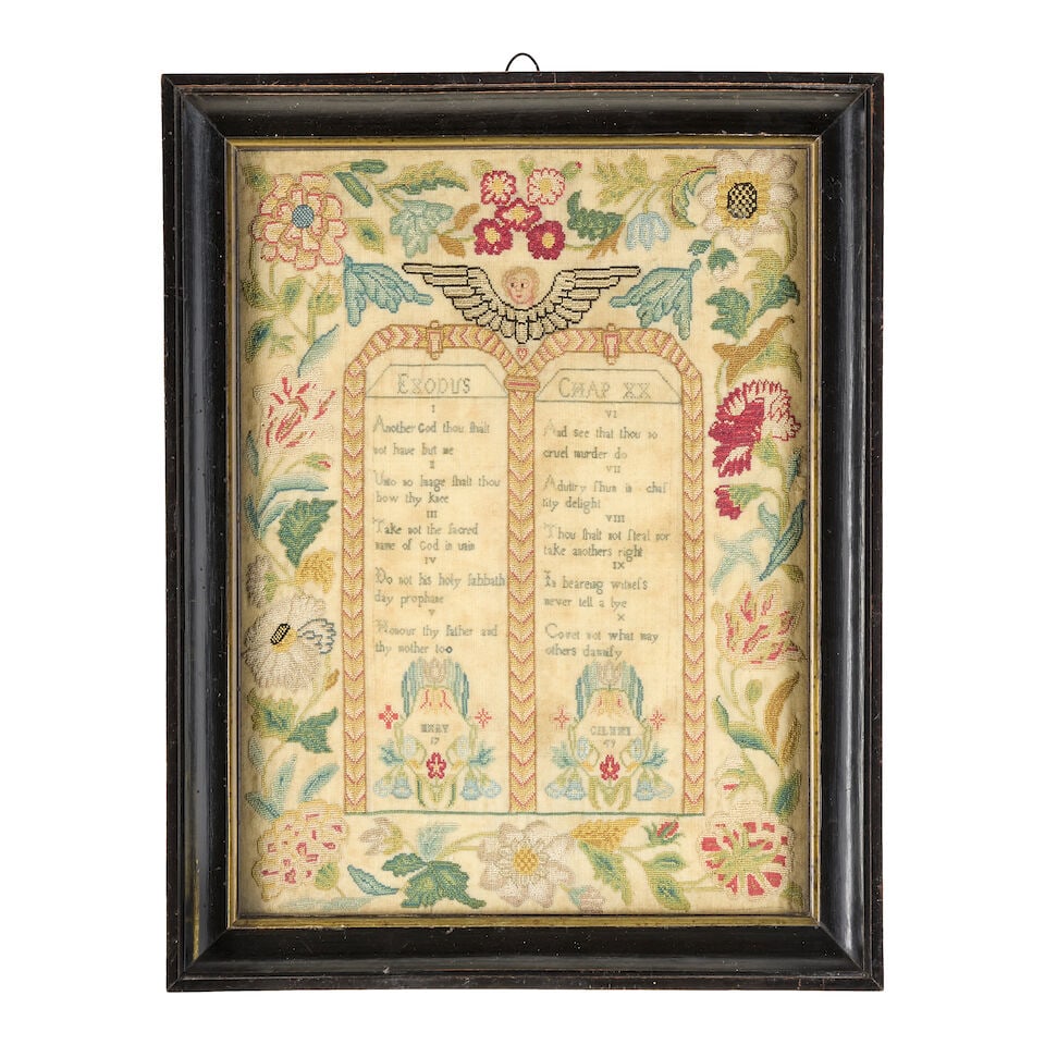 A group of five embroidered children's samplers 18th and 19th century (5) - 7