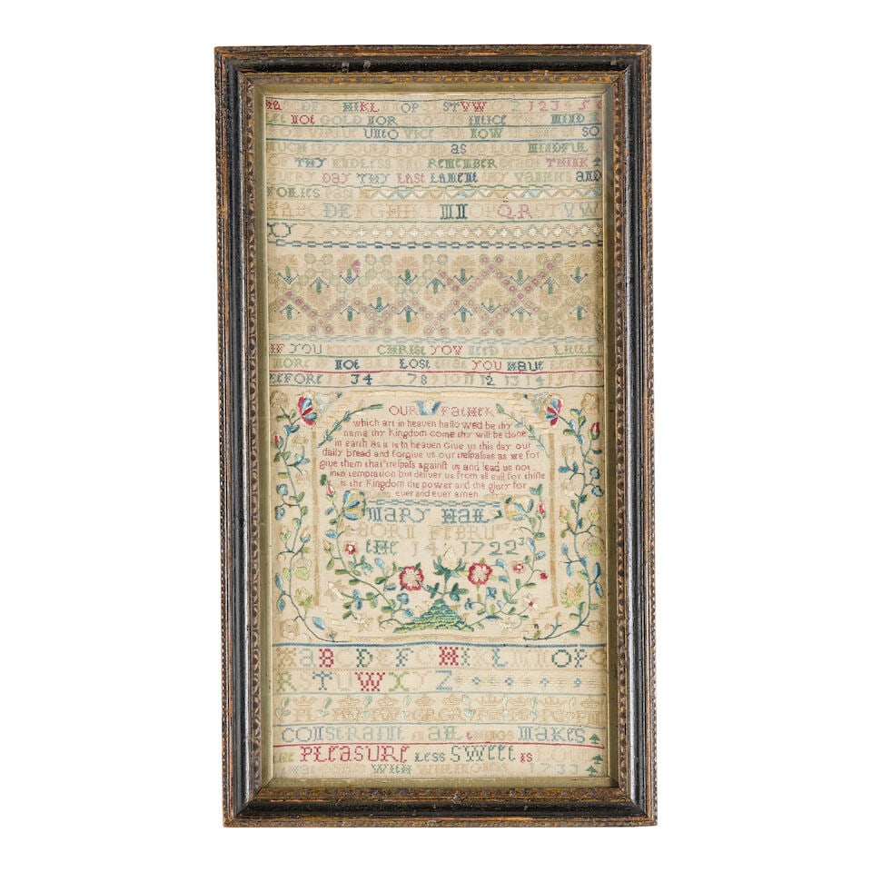 A group of five embroidered children's samplers 18th and 19th century (5) - 8