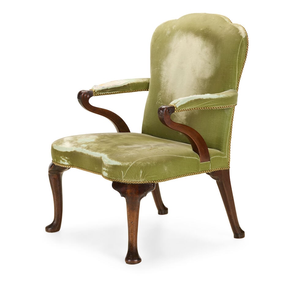 A George II mahogany library armchairMid-18th century - 2