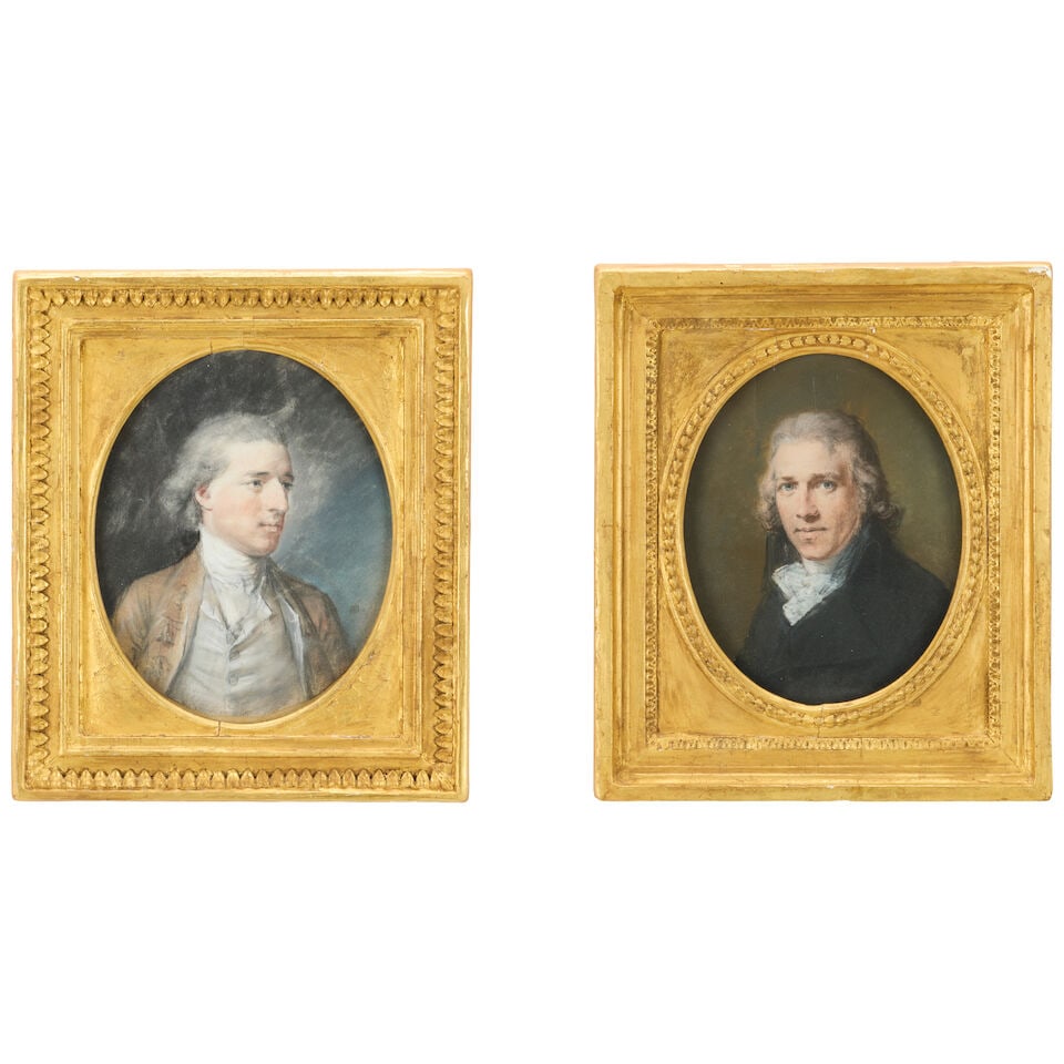 Circle of Hugh Douglas Hamilton (Irish, 1740-1808) Two portraits of gentleman ( (2)) - 6