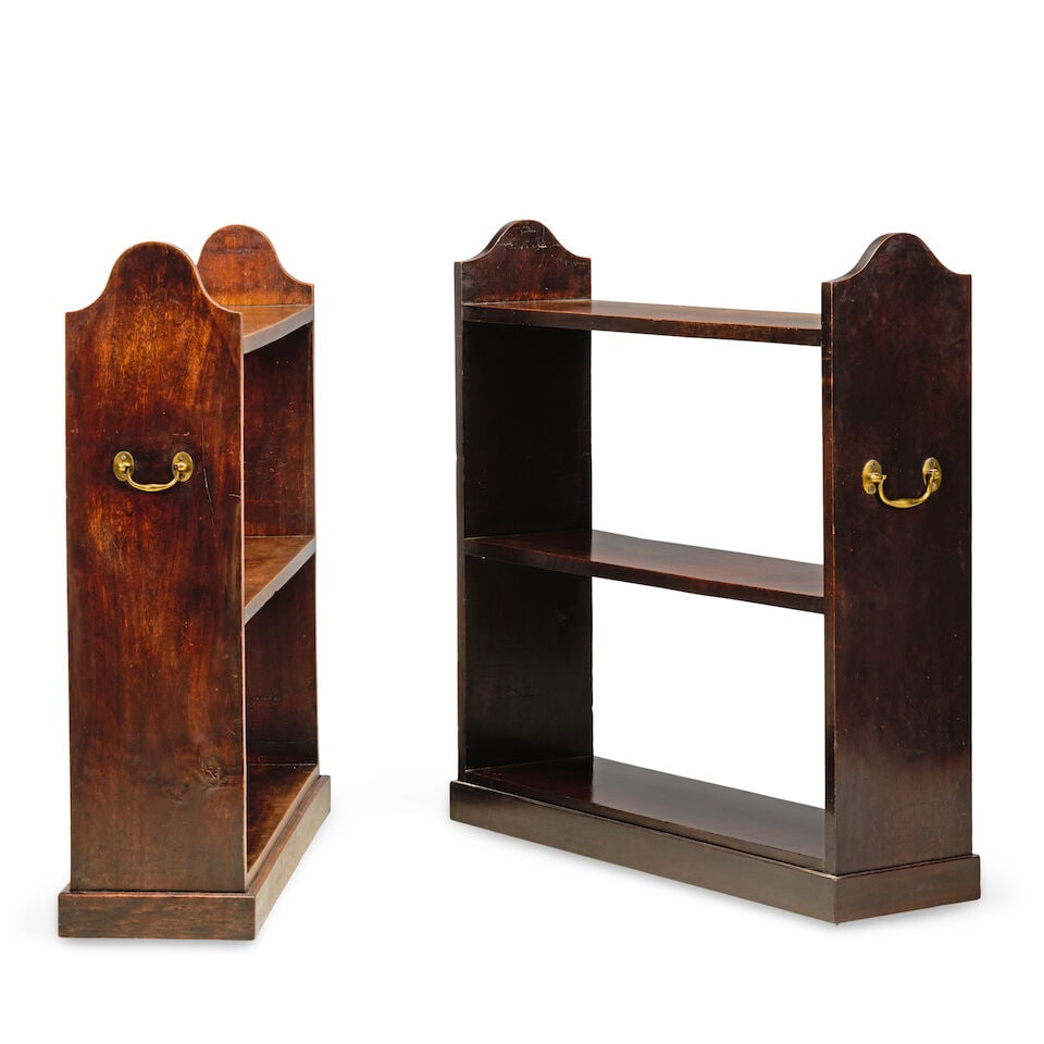 A near pair of mahogany open sided museum shelves 19th century and later (2) - 2