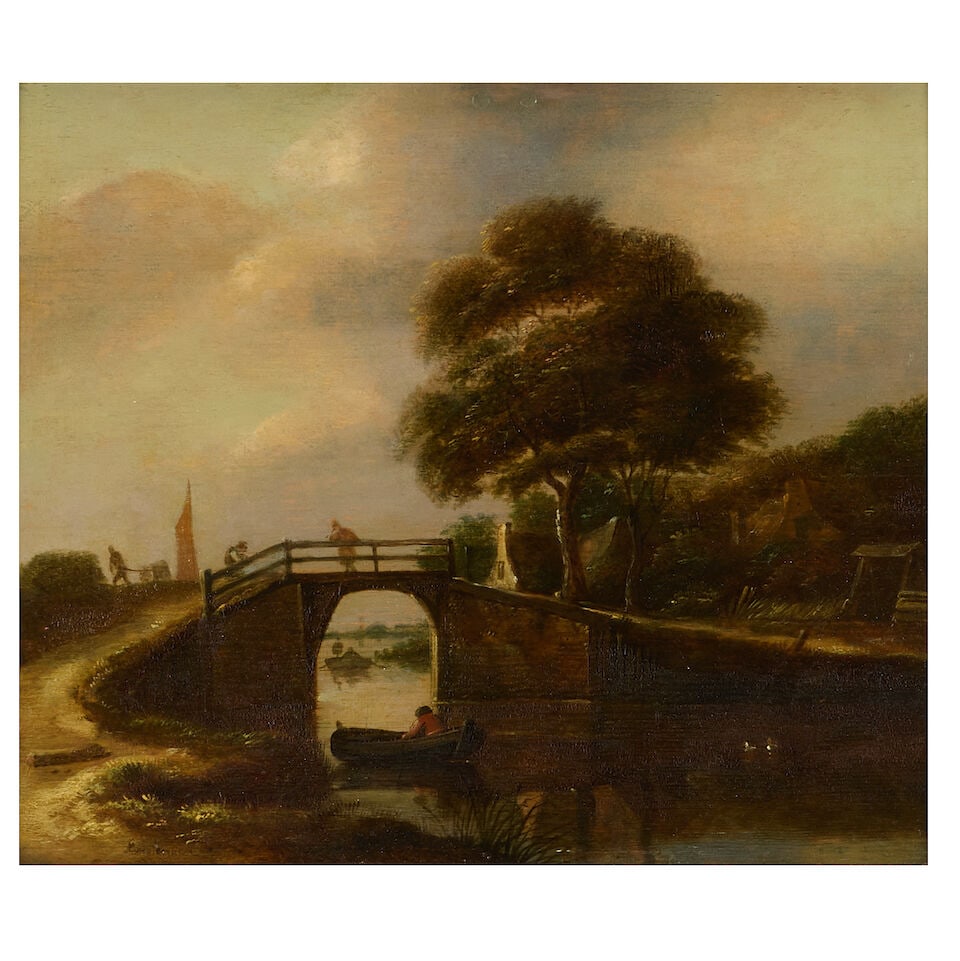 Dutch School, 18th Century Landscape with Bridge (1 of 3)