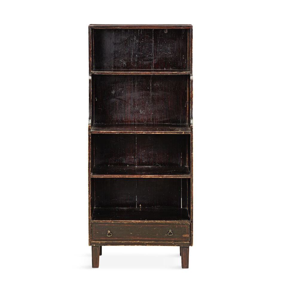 A late Regency provincial painted waterfall bookcaseSecond quarter 19th century (1 of 2)