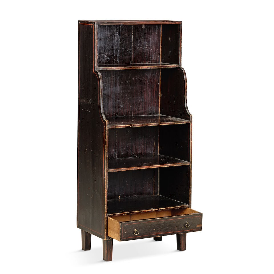 A late Regency provincial painted waterfall bookcaseSecond quarter 19th century - 2
