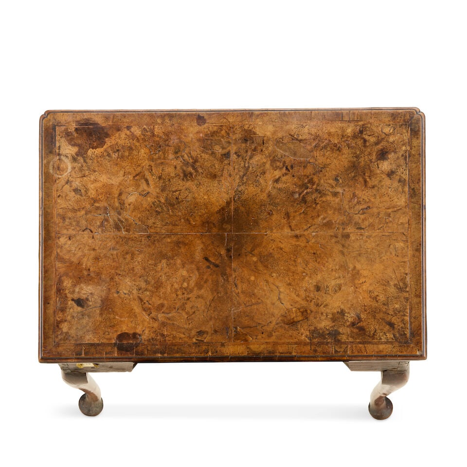 A George I walnut, crossbanded, featherbanded and fruitwood inlaid lowboyEnd of the first quarte... - 2