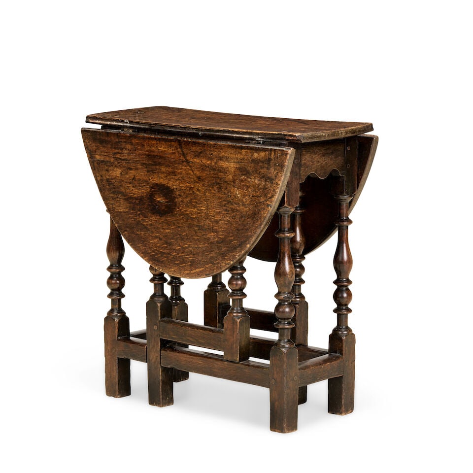 A small Charles II oak gate leg table Third quarter 17th century (1 of 3)