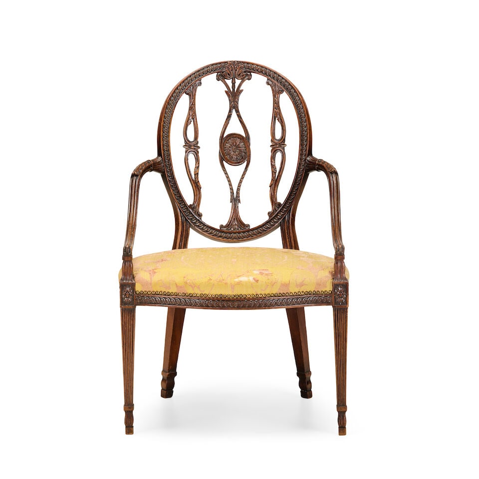 A fine George III carved mahogany armchair Third quarter 18th century, attributed to John Linnell (1 of 3)
