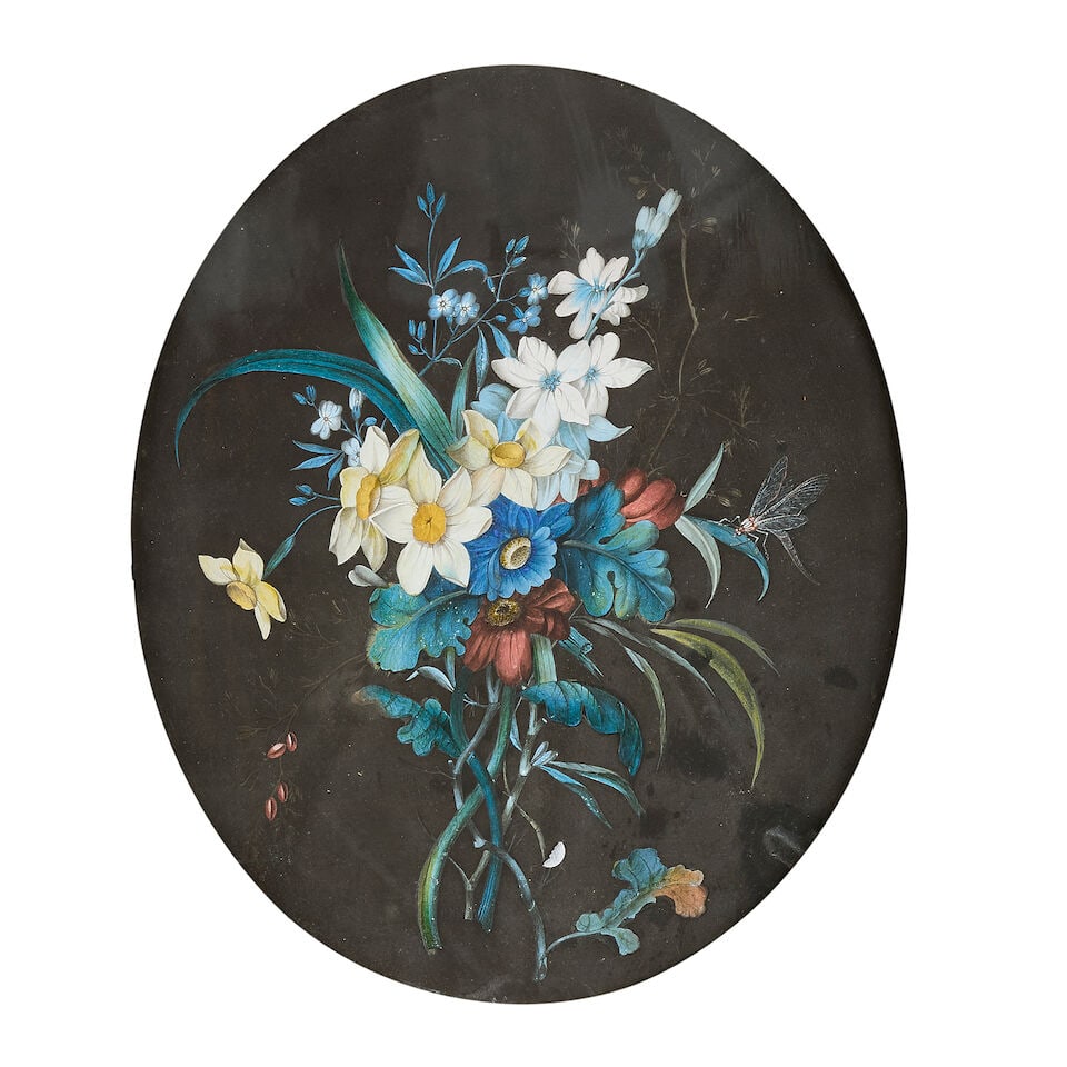 Ann Dickinson (British), 18th Century Still life of flowers and a dragonfly (1 of 3)