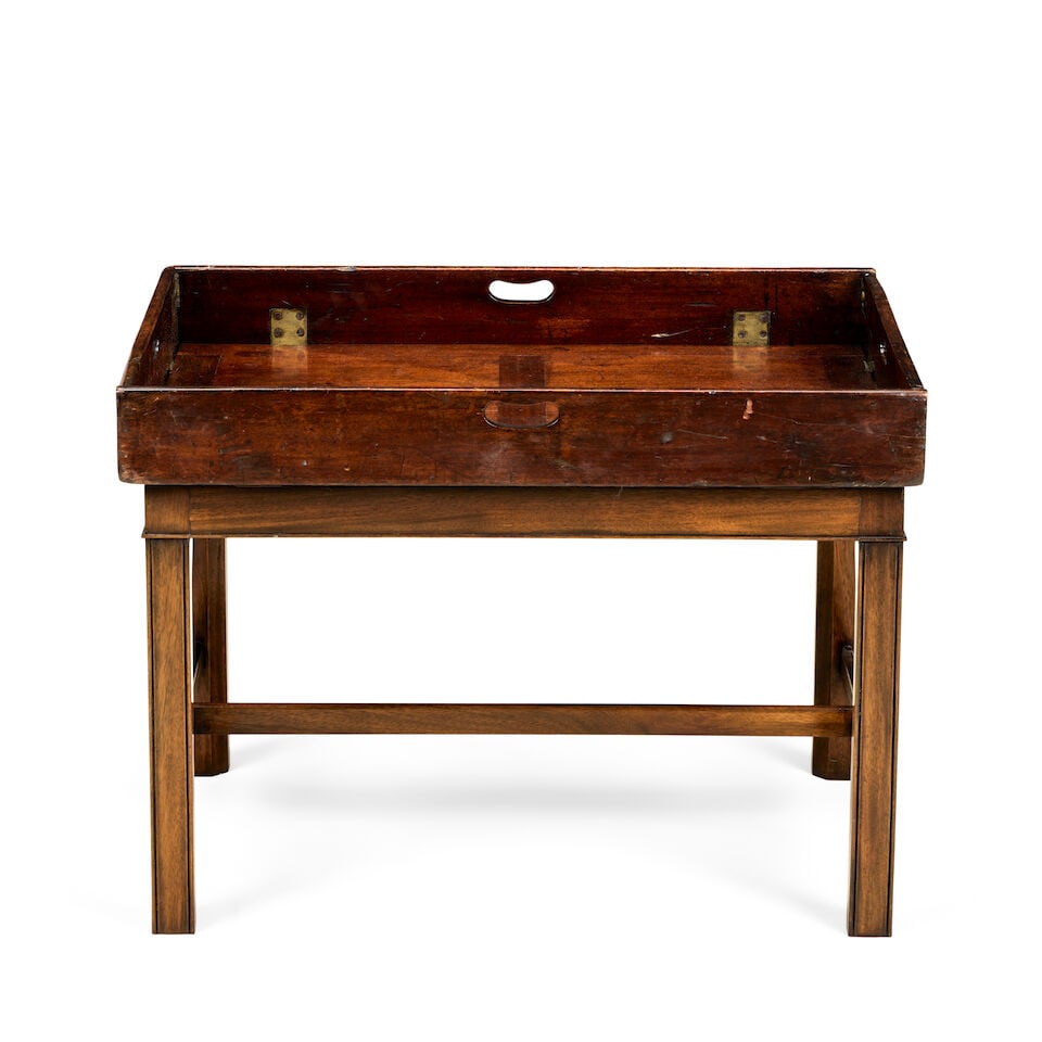 A large mahogany and brass bound butler's tray (2) (1 of 2)
