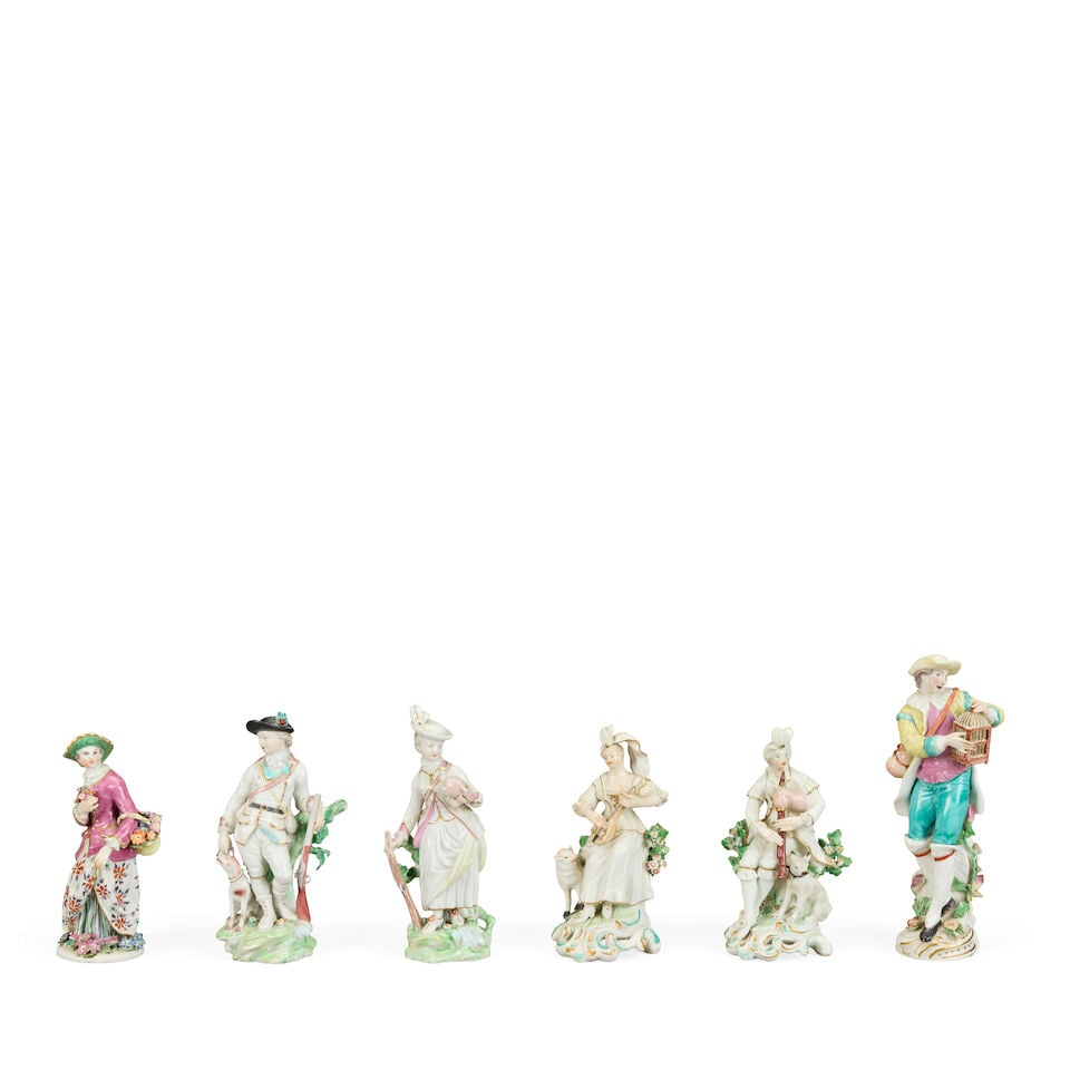 A group of English porcelain figures, circa 1758-80 (1 of 2)