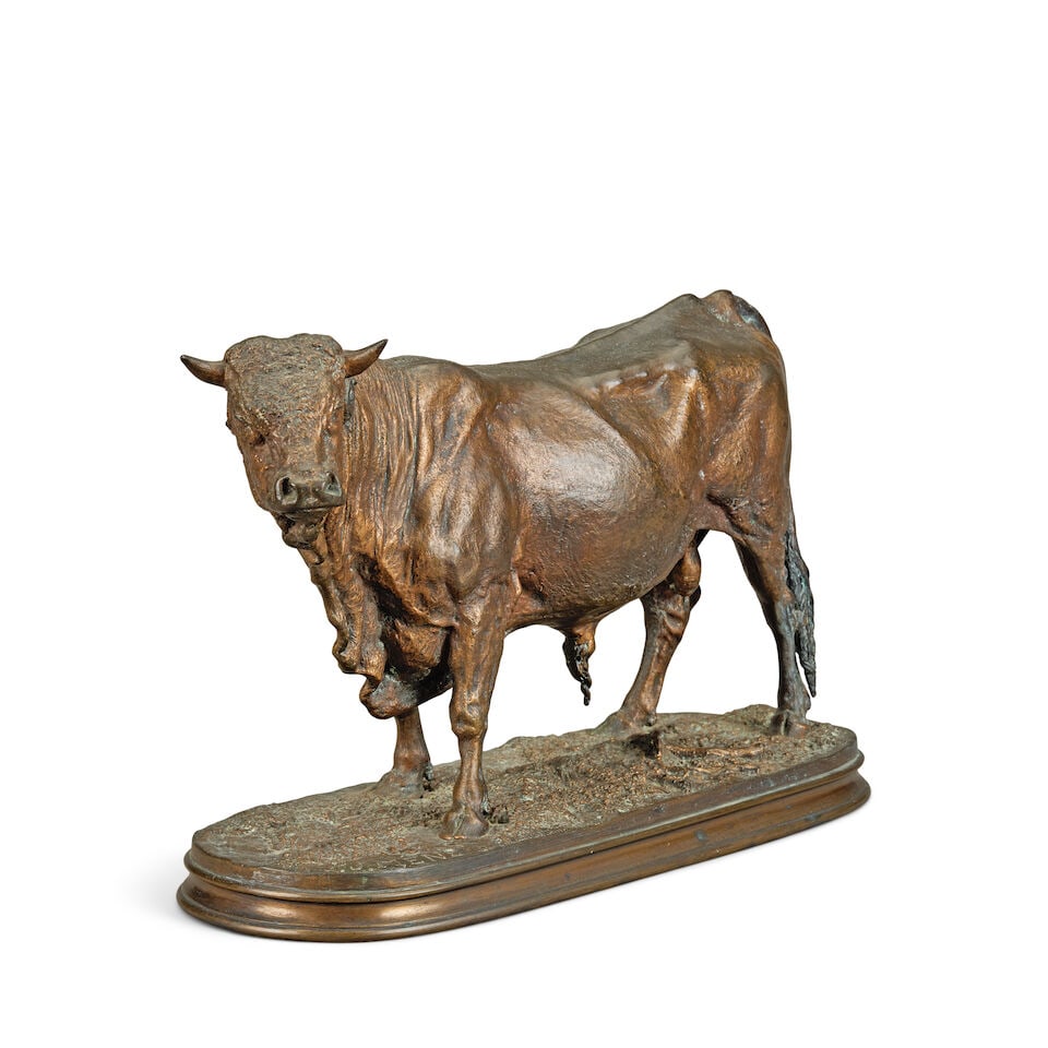 Pierre Jules Mêne (French, 1810-1879): a large patinated bronze model of a bull, Taureau No... - 3