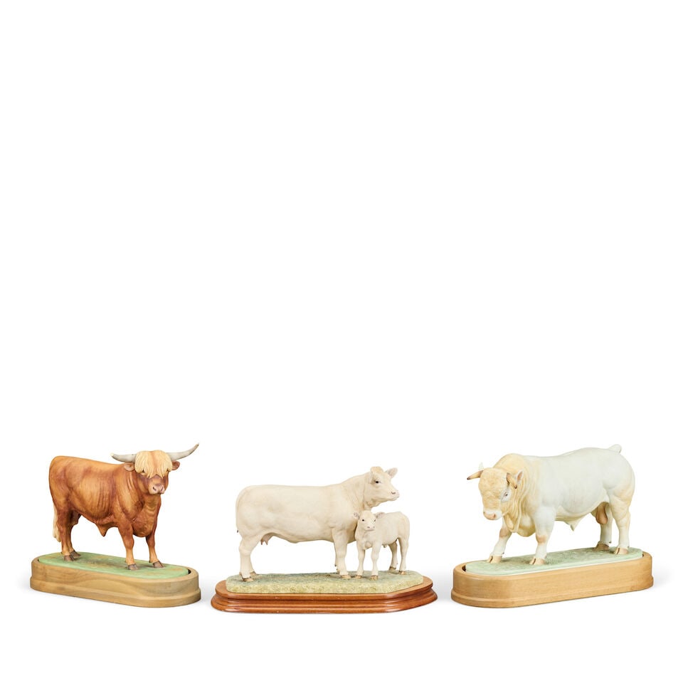 Two Royal Worcester limited edition figures of bulls by Doris Lindner (1896-1979) - 2