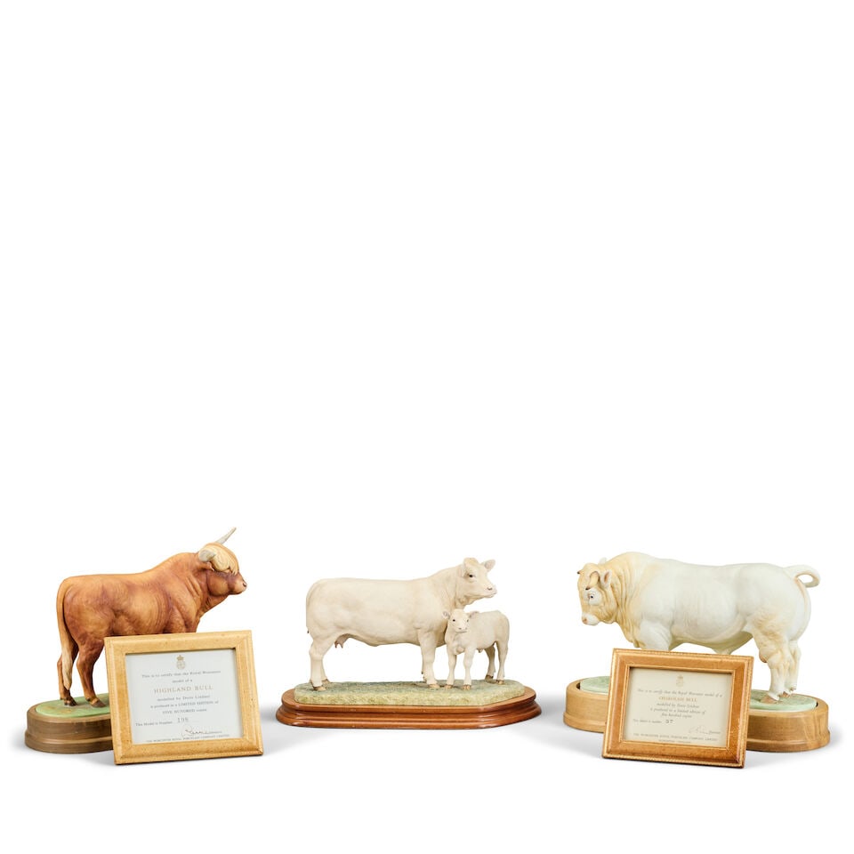 Two Royal Worcester limited edition figures of bulls by Doris Lindner (1896-1979) - 3