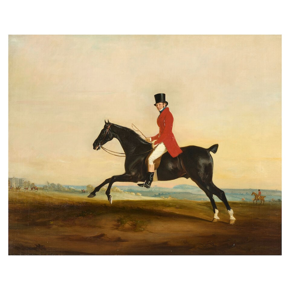 John Ferneley Senior (Thrussington 1782-1860 Melton Mowbray) James Smith-Barry, Esq. out Hunting: John Ferneley Senior (Thrussington 1782-1860 Melton Mowbray) James Smith-Barry, Esq. out Hunting signed, inscribed and dated 'J.Ferneley/Melton Mowbray/1822' (lower right) oil on canvas 86 x 105.5cm (
