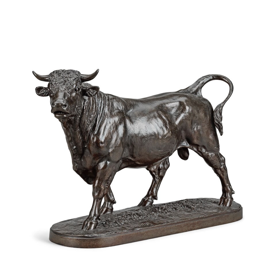 Isidore Jules Bonheur (French, 1827-1901): A large patinated bronze model of a standing bull - 4