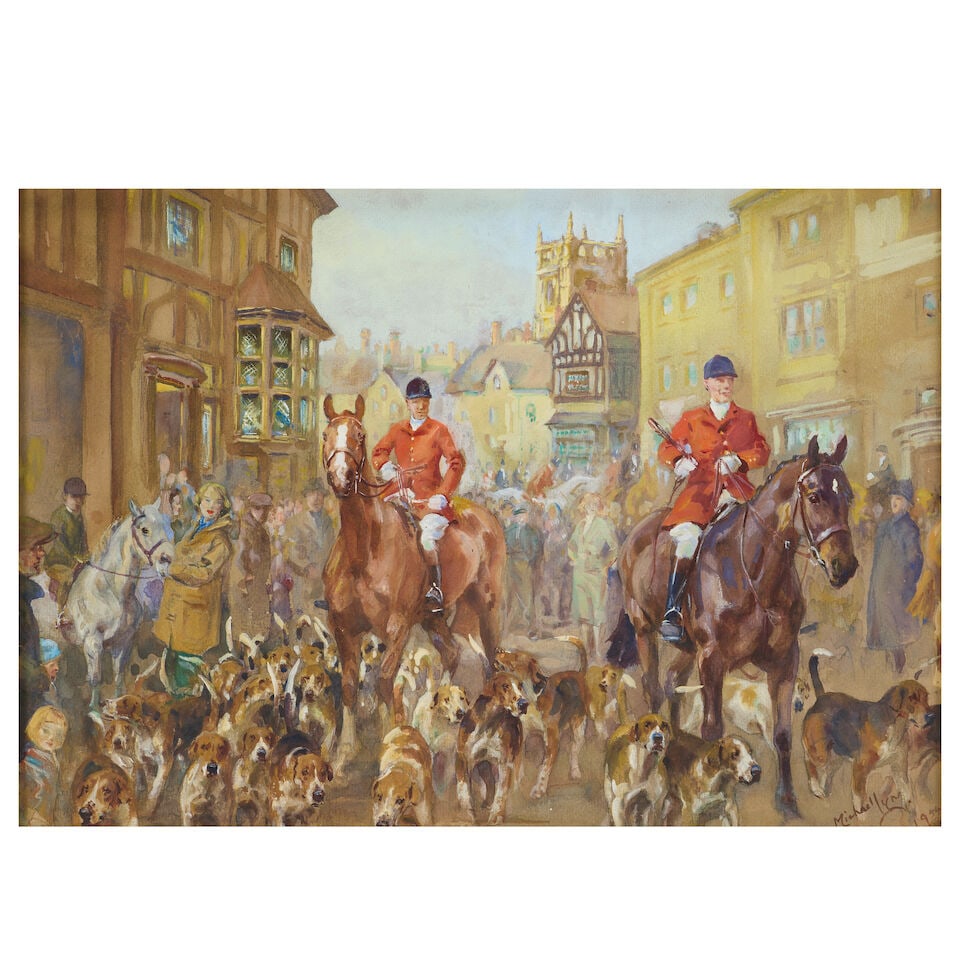 Michael Lyne (British, 1912-1989) The Cattistock Foxhounds (1 of 3)