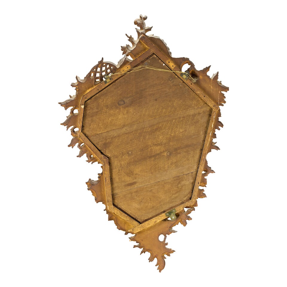 A pair of carved giltwood mirrors in the Rococo style Italian, late 19th century (2) - 3