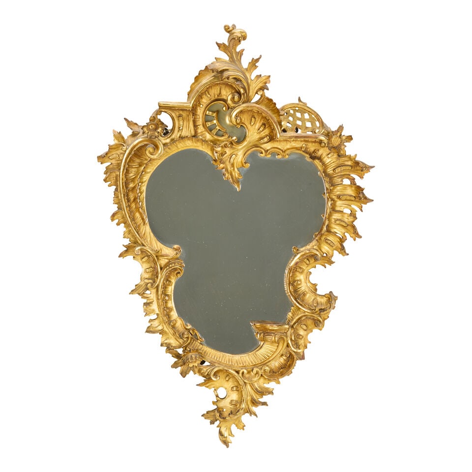 A pair of carved giltwood mirrors in the Rococo style Italian, late 19th century (2) - 4