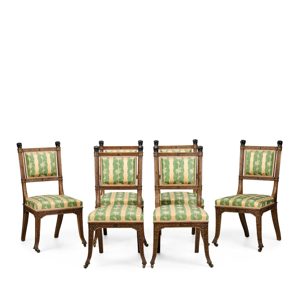 A set of six Victorian walnut dining chairs by Gillows Third quarter 19th century (6) (1 of 2)