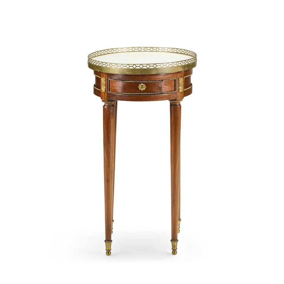 A late Louis XVI mahogany, gilt bronze and brass mounted gueridon Late 18th / early 19th century... - 2