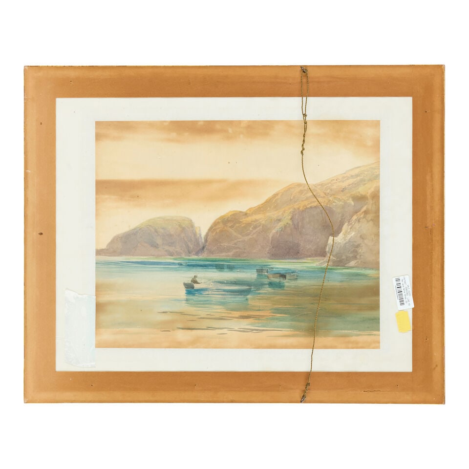 Paul Jacob Naftel (British, 1817-1891) Coastal View (with a further preparatory sketch on the re... - 2