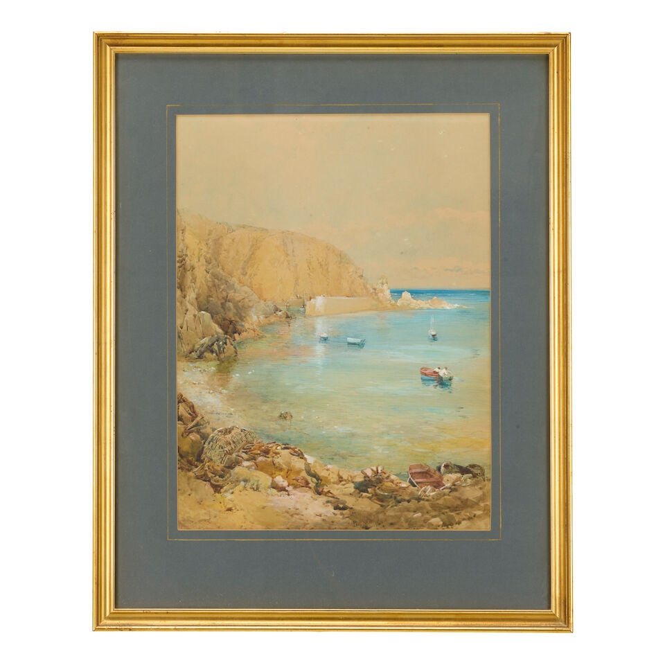 Paul Jacob Naftel (British, 1817-1891) Coastal View (with a further preparatory sketch on the re... - 3