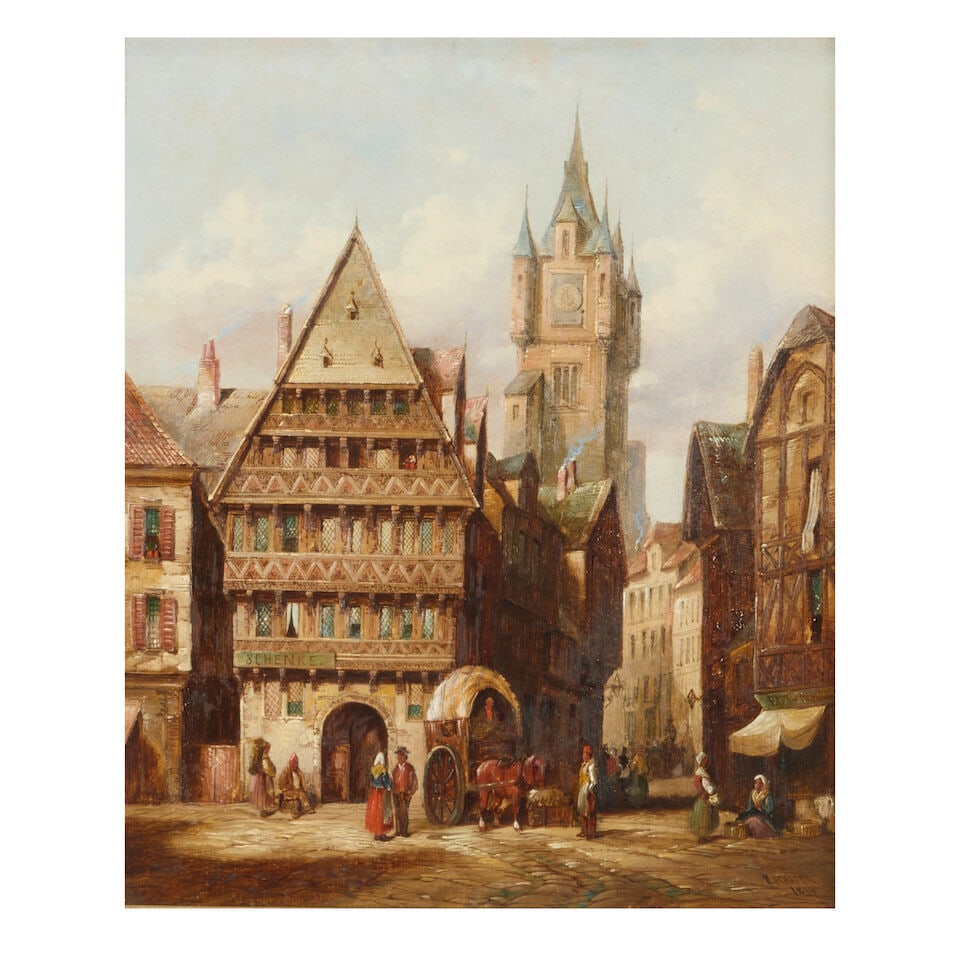 Henry Thomas Schaefer (British, 1854-1915) Two Views of Belgium each 30 x 25.5cm (11 13/16 x 10 ... - 2