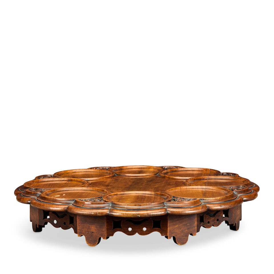 A Victorian carved and turned mahogany Lazy SusanAfter a design by William Harrison - 2
