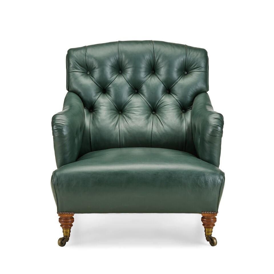 A late Victorian easy armchair By Howard & Sons, late 19th century (1 of 6)