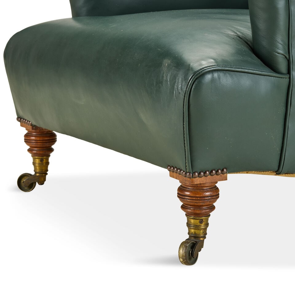 A late Victorian easy armchair By Howard & Sons, late 19th century - 4