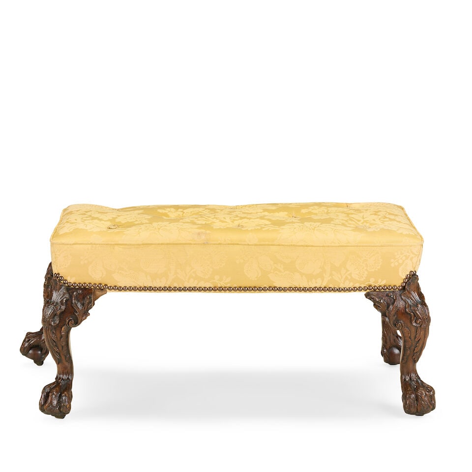 A carved mahogany stool in the manner of Giles GrendeyLate 19th / early 20th century in the Geor... - 2
