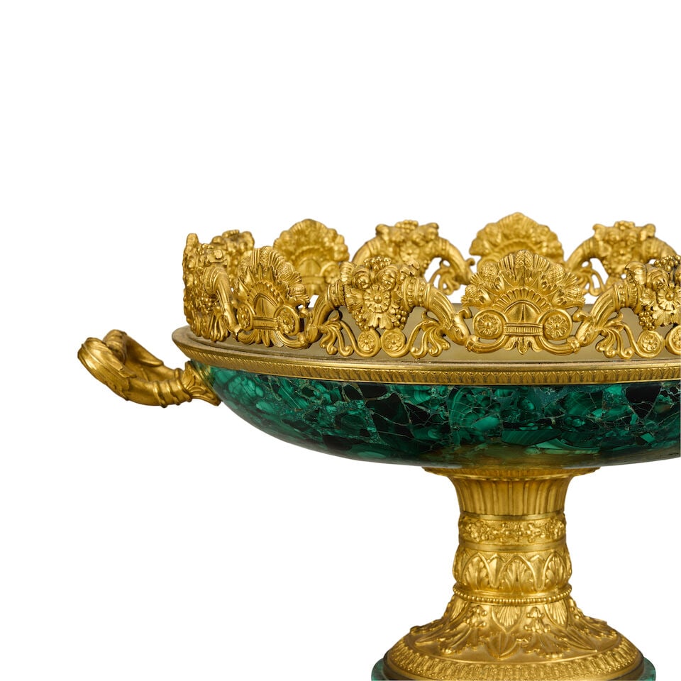 A fine Charles X ormolu and malachite tazza Early 19th century, possibly Russian - 4