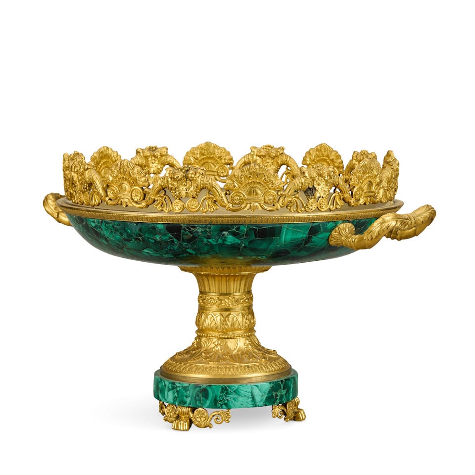 A fine Charles X ormolu and malachite tazza Early 19th century, possibly Russian - 5
