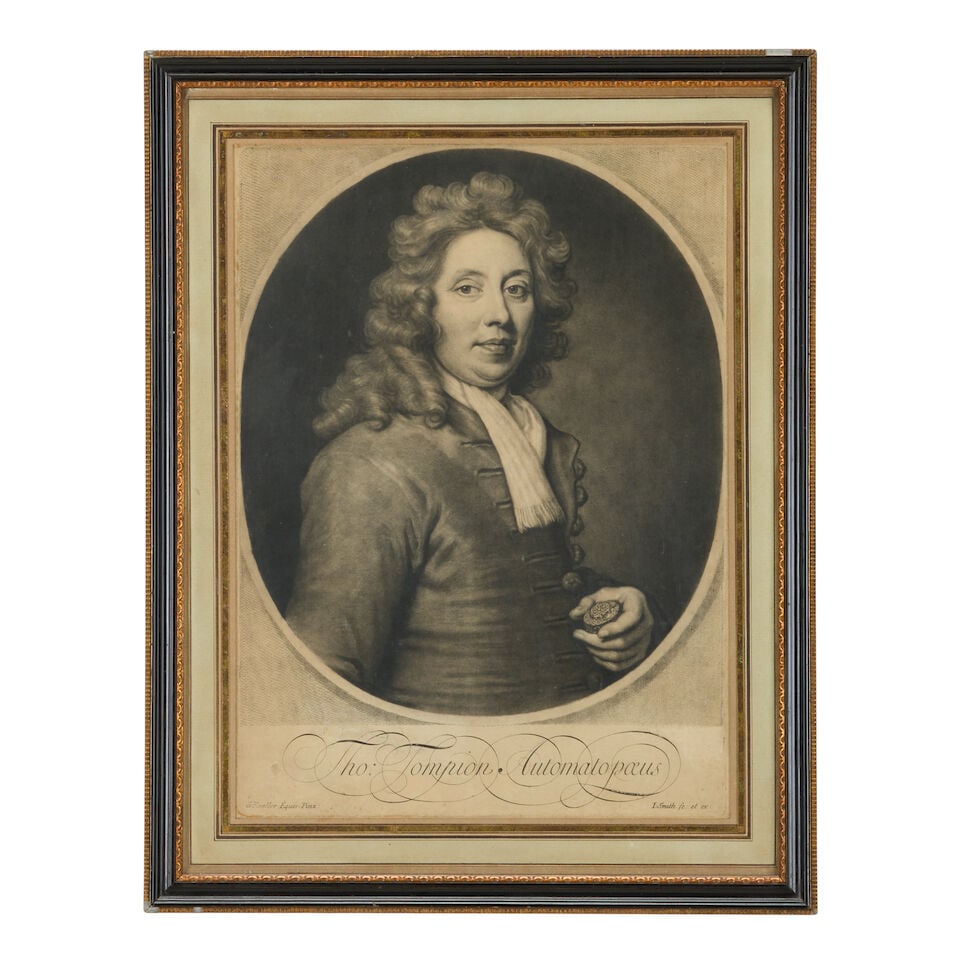 After Sir Godfrey Kneller Thomas Tompion Automatopoeus Mezzotint by John Smith, 1697, on wove pa... - 3