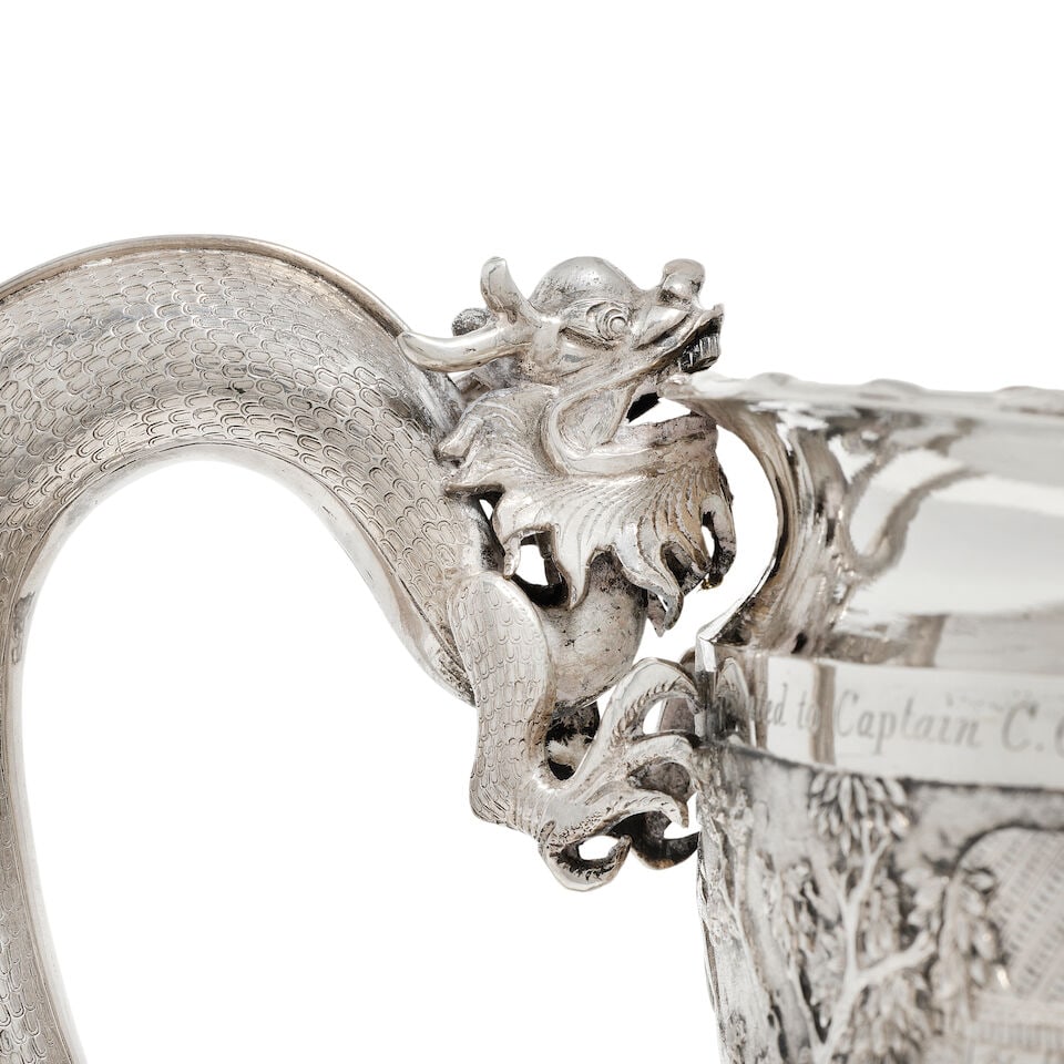 A Chinese late 19th century export silver twin-handle trophy Wenwo, Shanghai - 3