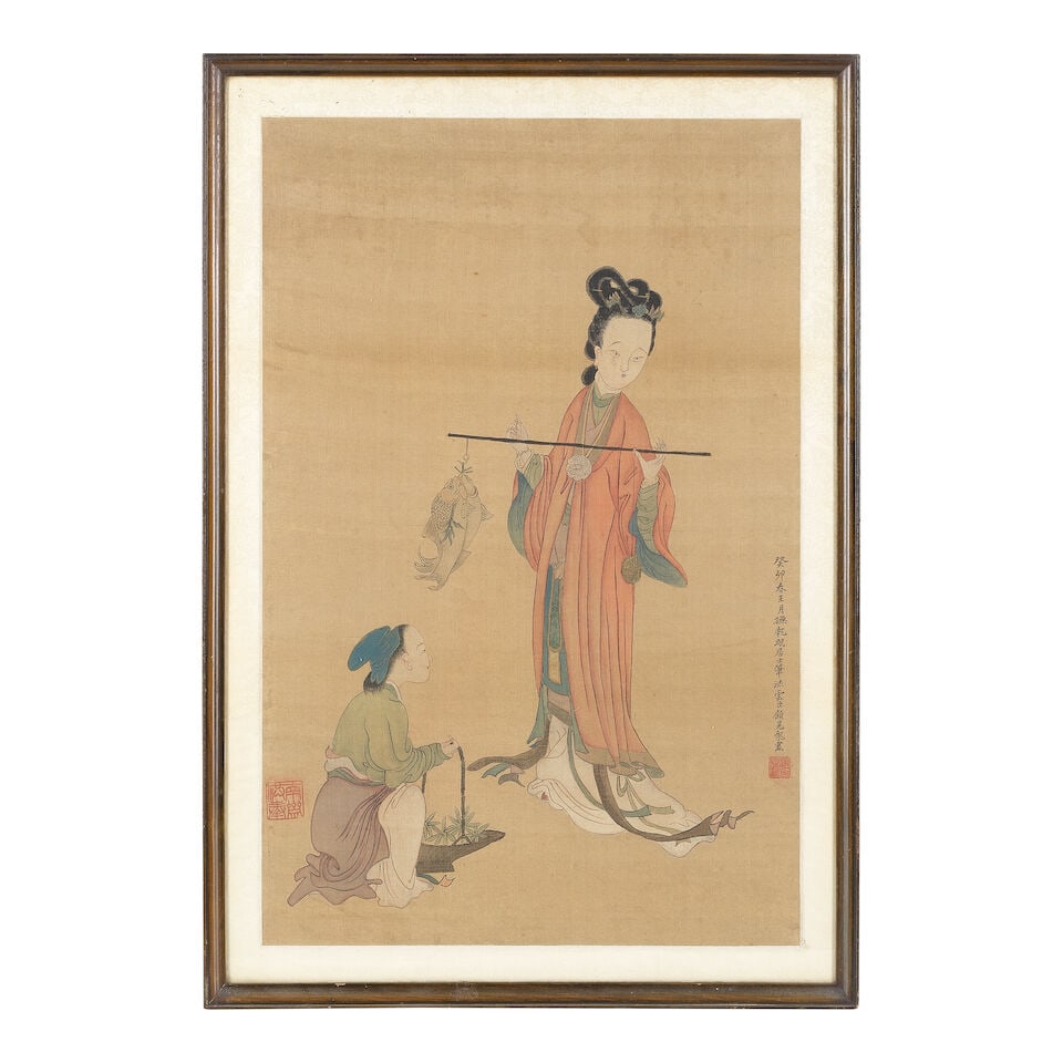 After Jiao Bingzhen (1606-circa 1687), 19th century A Lady Weighing Fish - 2