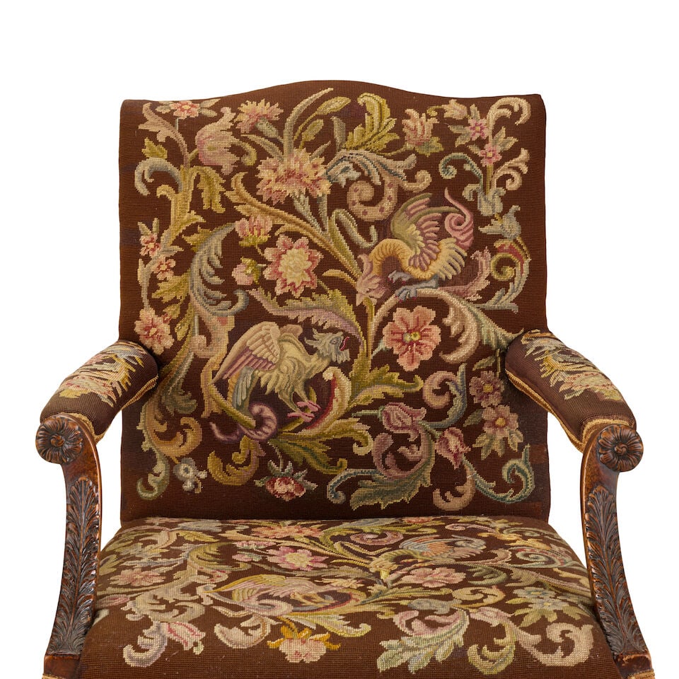 A George II style carved walnut Gainsborough-type armchair, in the manner of Giles GrendeyEarly ... - 3