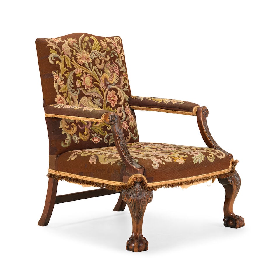 A George II style carved walnut Gainsborough-type armchair, in the manner of Giles GrendeyEarly ... - 5