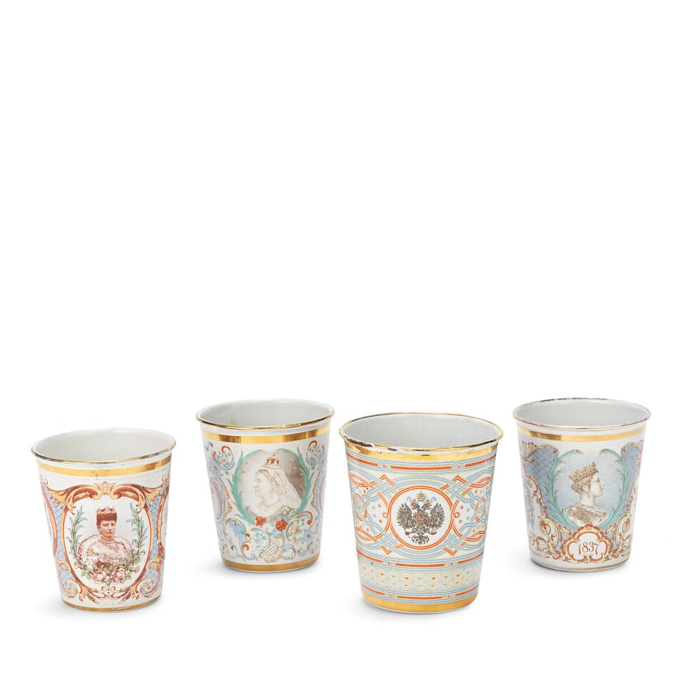 QUEEN VICTORIA and GEORGE VI - a selection of commemorative enamel beakers - 3
