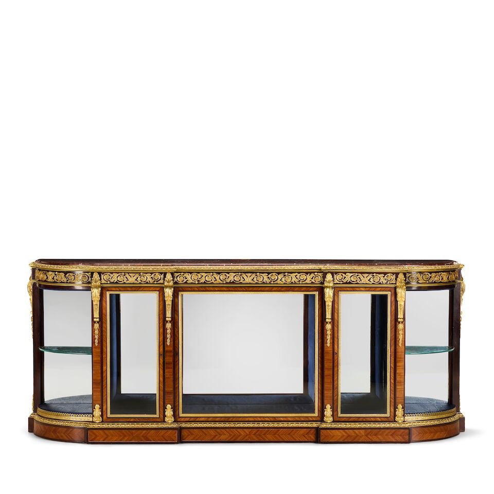 A mid-19th century tulipwood, purplewood and gilt bronze mounted side cabinetIn the Louis XVI st... (1 of 8)