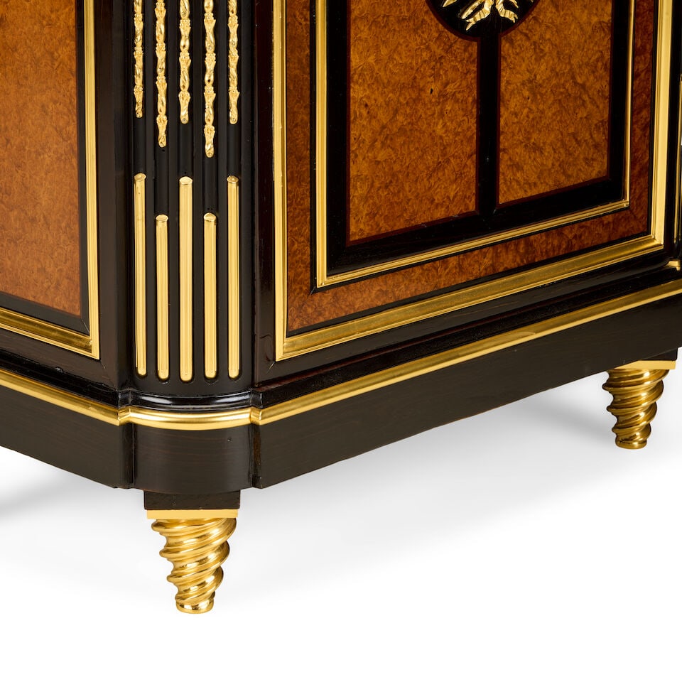 A small French purplewood, ebonised, thuya and gilt bronze mounted meuble d'appui in the Louis X... - 3