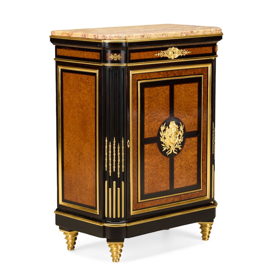A small French purplewood, ebonised, thuya and gilt bronze mounted meuble d'appui in the Louis X... - 4