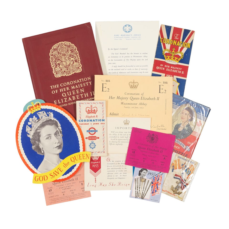 MEMORABILIA - ELIZABETH II Group of memorabilia and printed ephemera pertaining to the marriage ... (1 of 2)